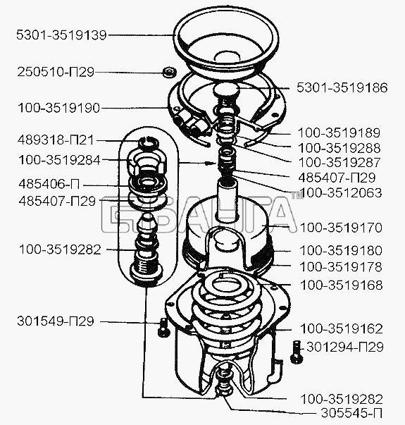 ЗИЛ ЗИЛ-5301 (2006) Схема Пружинный энергоаккумулятор-106 banga.ua